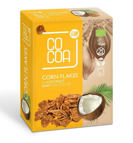 Bio-Kokosschokoladen Cornflakes von COCOA, 2 x 100 g, knusprige Frühstücksflocken mit Kokos- und Kakaogeschmack