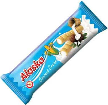 Mit Sahne gefüllte Maisröllchen - Kokosnuss glutenfrei 18 g ALASKA Hauptbild