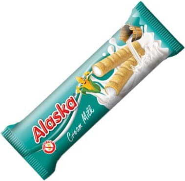 Maisröhren gefüllt mit Milchcreme glutenfrei 18 g ALASKA Hauptbild