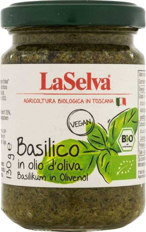 Basilikum in Olivenöl BIO 130 g LASELVA