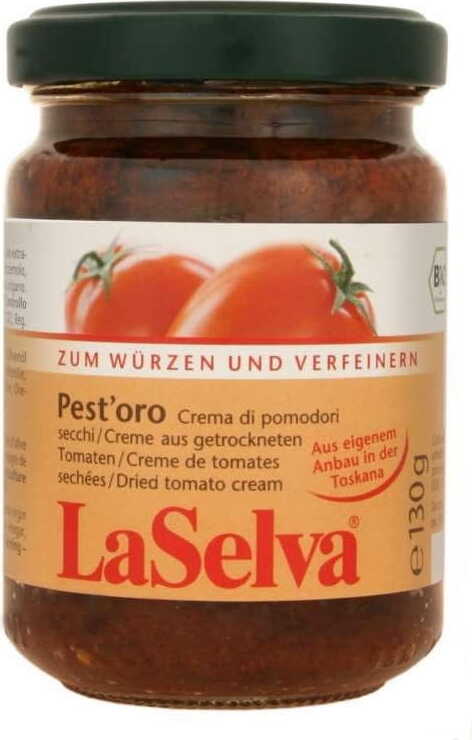 Bio getrocknete Tomaten Creme von LASELVA in 130 g Glas, cremige Tomatenpaste aus getrockneten Tomaten, natürliche Zubereitung