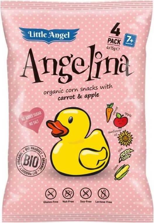 Maischips Angelina Karotte und Apfel ab 7 Monate glutenfrei BIO 4x15g LITTLE ANGEL Hover Image