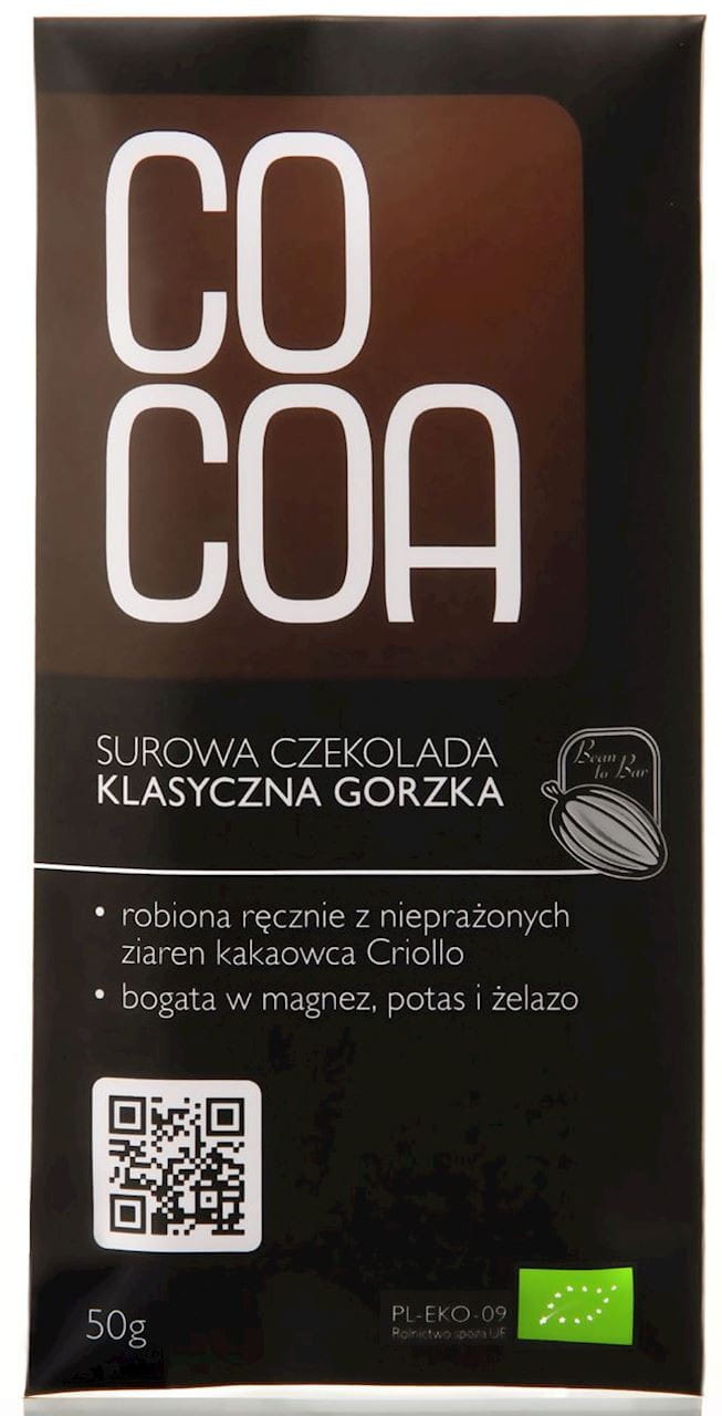 Rohe klassische Bitterschokolade BIO 50 g - COCOA