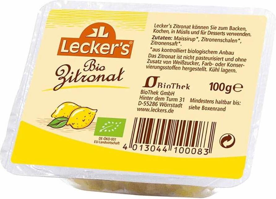Kandierte Zitronenschale BIO 100 g LECKER'S Pääkuva