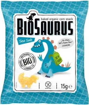 Dinosaurier-Maischips mit Meersalz glutenfrei BIO 15 g BIOSAURUS