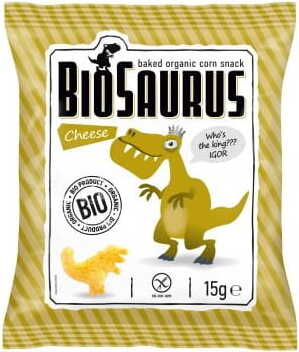 Dinosaurier-Maischips mit Käsegeschmack glutenfrei BIO 15 g BIOSAURUS
