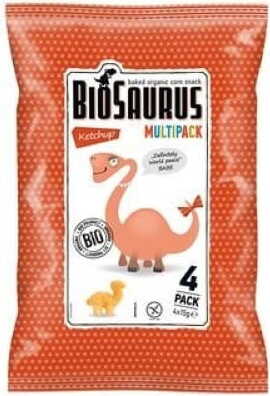 Maischips Dinosaurier Ketchup Geschmack glutenfrei BIO 4x15 g BIOSAURUS
