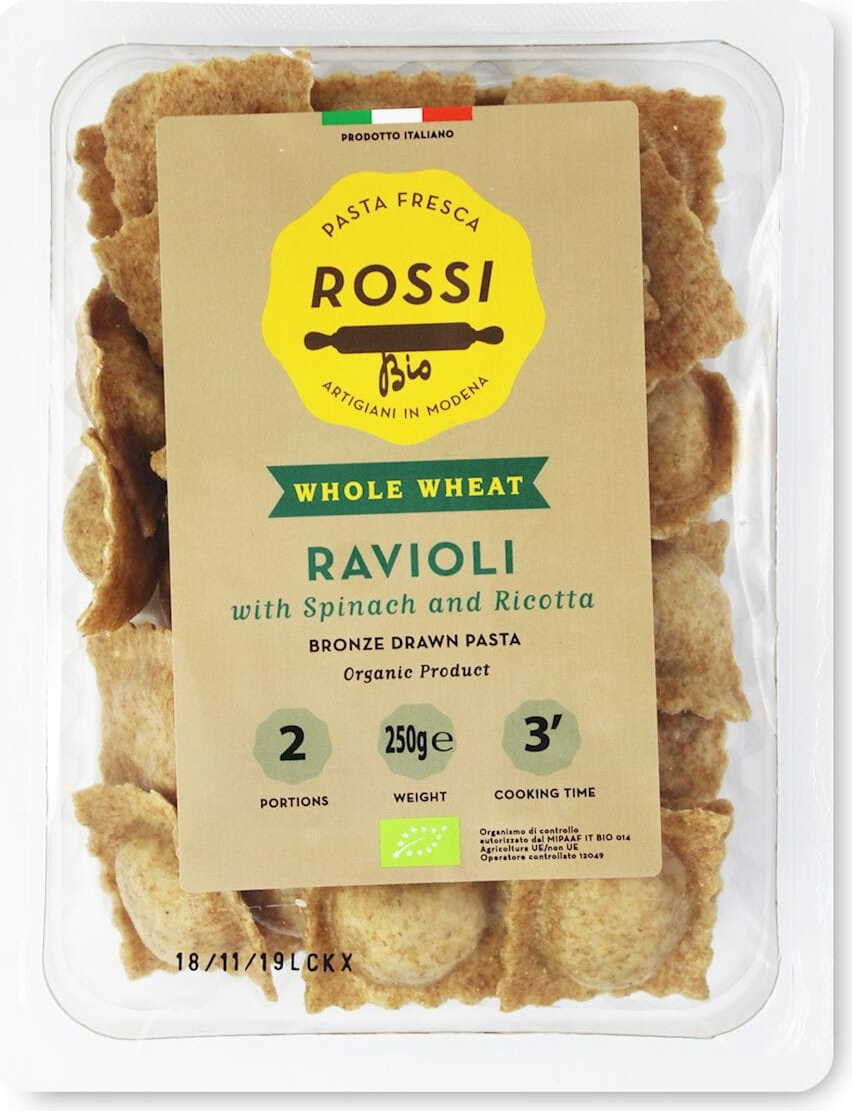 Vollkornravioli mit Ricotta und Spinat BIO 250 g - FRESCA ROSSI PASTA