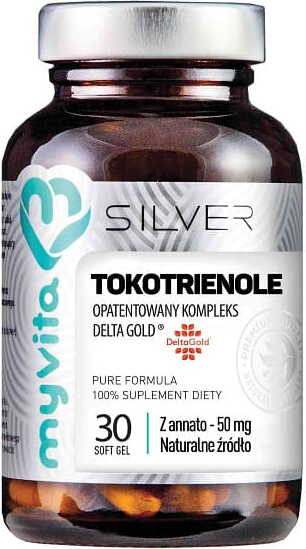 Tocotrienole, der patentierte Delta-Gold-Komplex mit Annatto 50mg, 30 Kapseln, MYVITA SILVER PURE Tabletten