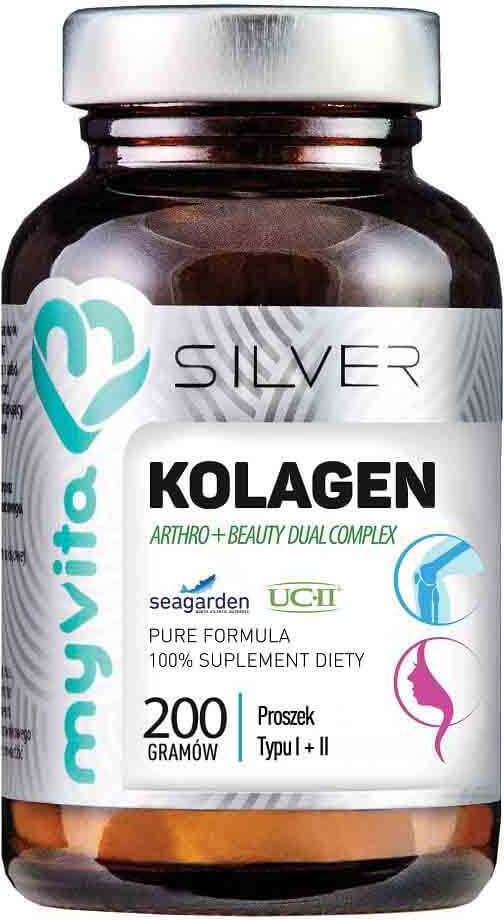 Arthro + Beauty Dual Complex Collagen Norwegisches Kollagen Typ I und II Pulver 200g MYVITA SILVER PURE