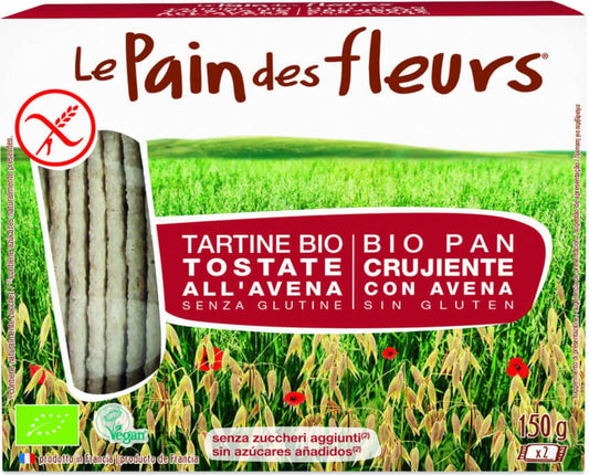 Glutenfreies Bio-Haferknäckebrot von ECOR, 150 g, knuspriges Vollkorn-Backwerk auf dem Bild.