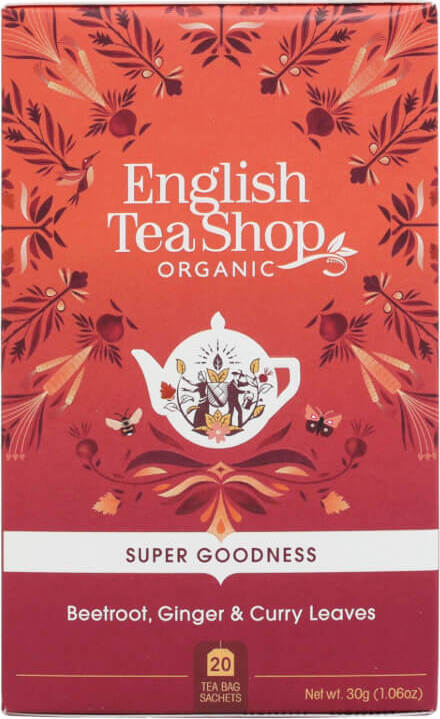 Kräutertee mit Rote Beete, Karotte, Ingwer, Curryblättern und Petersilie 20x1,5 g BIO 30 g ENGLISH TEA SHOP
