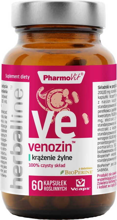 Venozin mit Zusatz von Bioperin 60 Kapseln vcaps PHARMOVIT HERBALLINE