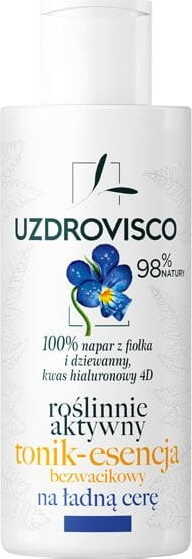 Feuchtigkeitsspendendes und beruhigendes Gesichtstonikum von UZDROVISCO, violett, in 150 ml Flasche, sichtbarer Inhalt