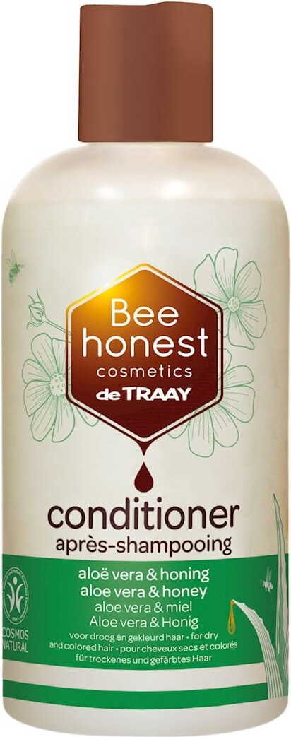 Conditioner für trockenes und gefärbtes Haar mit Aloe Vera und Honig von BEE HONEST, 250 ml, cremige Textur, natürliche Pflege