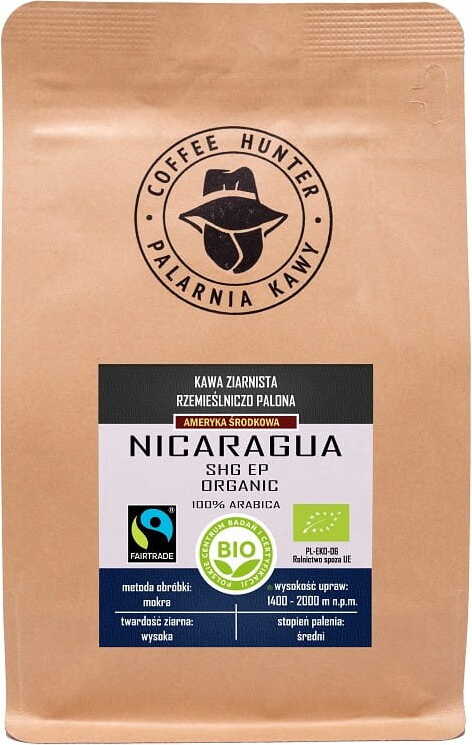 Arabica-Kaffeebohnen von COFFEE HUNTER, 100% Nicaragua, fair gehandelt, Bio, 250 g, frisch und aromatisch