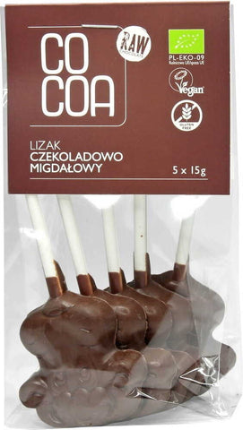 Glutenfreie Schokoladen- und Mandellutscher BIO (5 x 15 g) 75 g - COCOA
