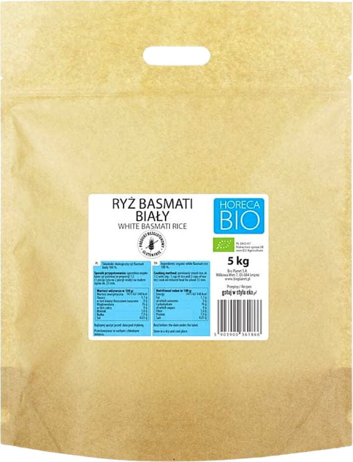 Glutenfreier weißer Basmatireis BIO 5 kg - HORECA