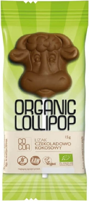Glutenfreier Schokoladen- und Kokosnuss-Lollipop BIO 15 g - COCOA