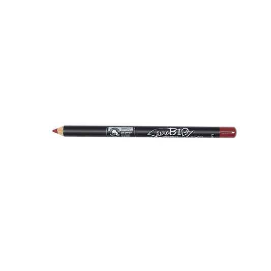 Augen- und Lippenkonturenstift 09 von PUROBIO, nahes Bild des kosmetischen Konturenstifts mit Holzfassung.