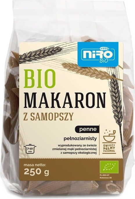 Vollkorn-Einkorn Penne aus biologischer Landwirtschaft, 250 g, NIRO, trockene Pasta in einer Packung