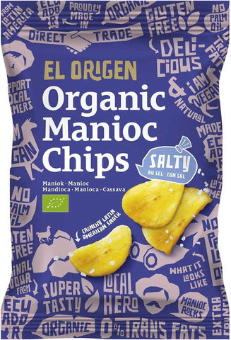 Glutenfreie Maniok-Chips mit gesalzenem glutenfreiem BIO 60 g - EL ORIGEN