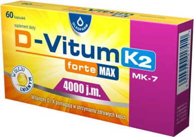 D - Vitum FORTE Vitamin D und K 4000 IE D - 3 K2 MK - 7 100 mcg 60 Kapseln OLEOFARM
