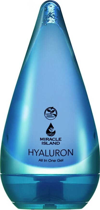 MIRACLE ISLAND Hyaluronsäure Gel 99 % für Gesicht und Körper, 250 ml, feuchtigkeitsspendende Pflege in transparenter Flasche