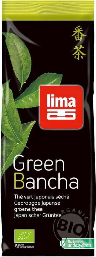 Lose grüne Bancha BIO Tee von LIMA in 100 g Packung, frischer grüner Tee mit feinem Blattgehalt und natürlichen Aromen.