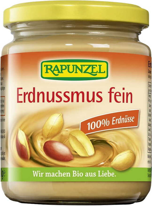 Bio-Erdnusscreme von RAPUNZEL in 250 g Glas, cremige Erdnussbutter mit natürlichem Geschmack, ideal für Brot und Snacks