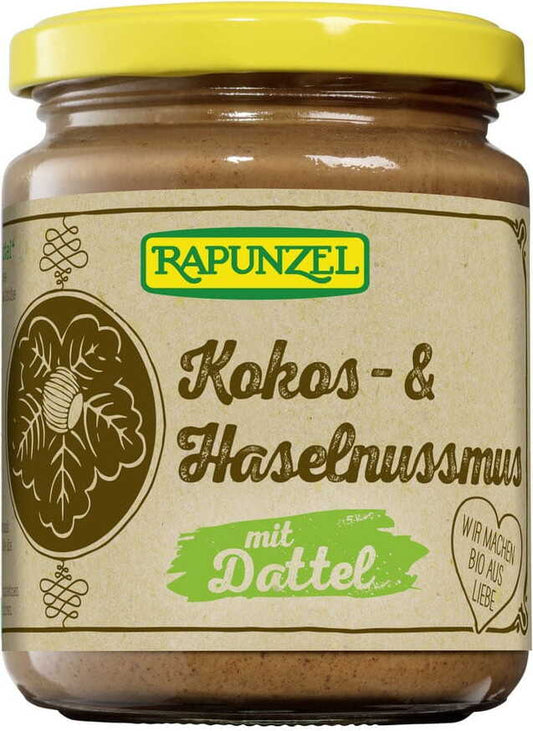 Bio Kokosnuss-Nusscreme mit Datteln von RAPUNZEL, 250 g, cremige Nusscreme in Glas mit Kokos- und Dattelaroma