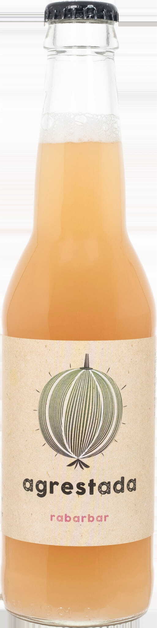 Stachelbeergetränk mit Rhabarber-Bio-Geschmack in 330 ml Flasche, Fruchtaromen, von OWOCOWE SMAKI.