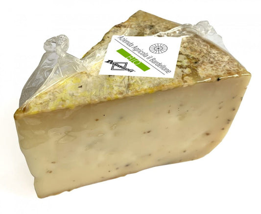 Caciotta-Käse aus biologischer Landwirtschaft mit Tartufo, ca. 250 g, von AZIENDA AGRICOLA IL BARDELLONE, frisches italienisches Käsebild