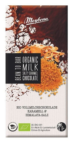 Milchschokolade mit Karamellstückchen und pakistanischem Salz BIO 100 g - MEYBONA