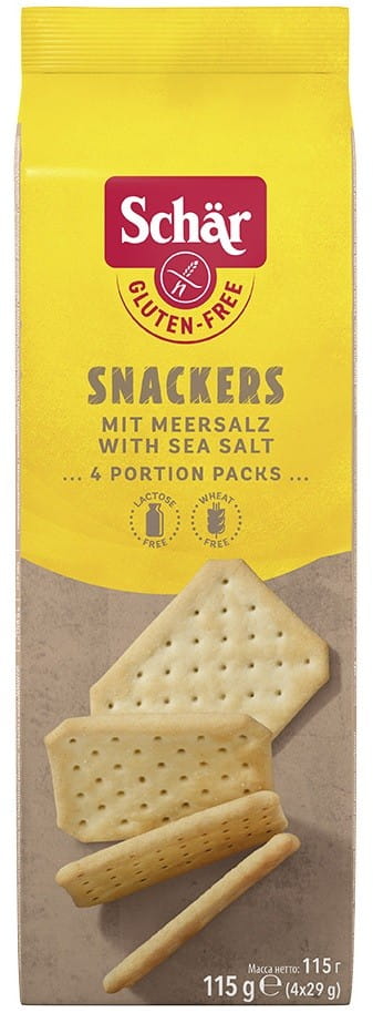Snackers Cracker mit Meersalz glutenfrei 115 g SCHÄR
