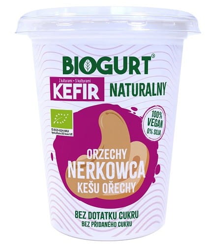 Vegane BIOGHURT Cashew-Kefir-Alternative ohne Zucker, fermentiert, 400 g, biologisch, cremige Konsistenz, nährstoffreich