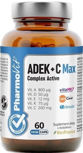 Vitamine ADEK + Vitamin C-Komplex 60 Kapseln 212 g - PHARMOVIT