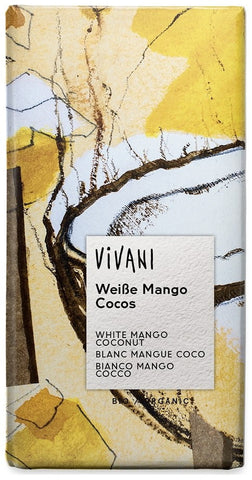 Weiße Mango-Kokos-Joghurt-Schokolade BIO 80 g - VIVANI