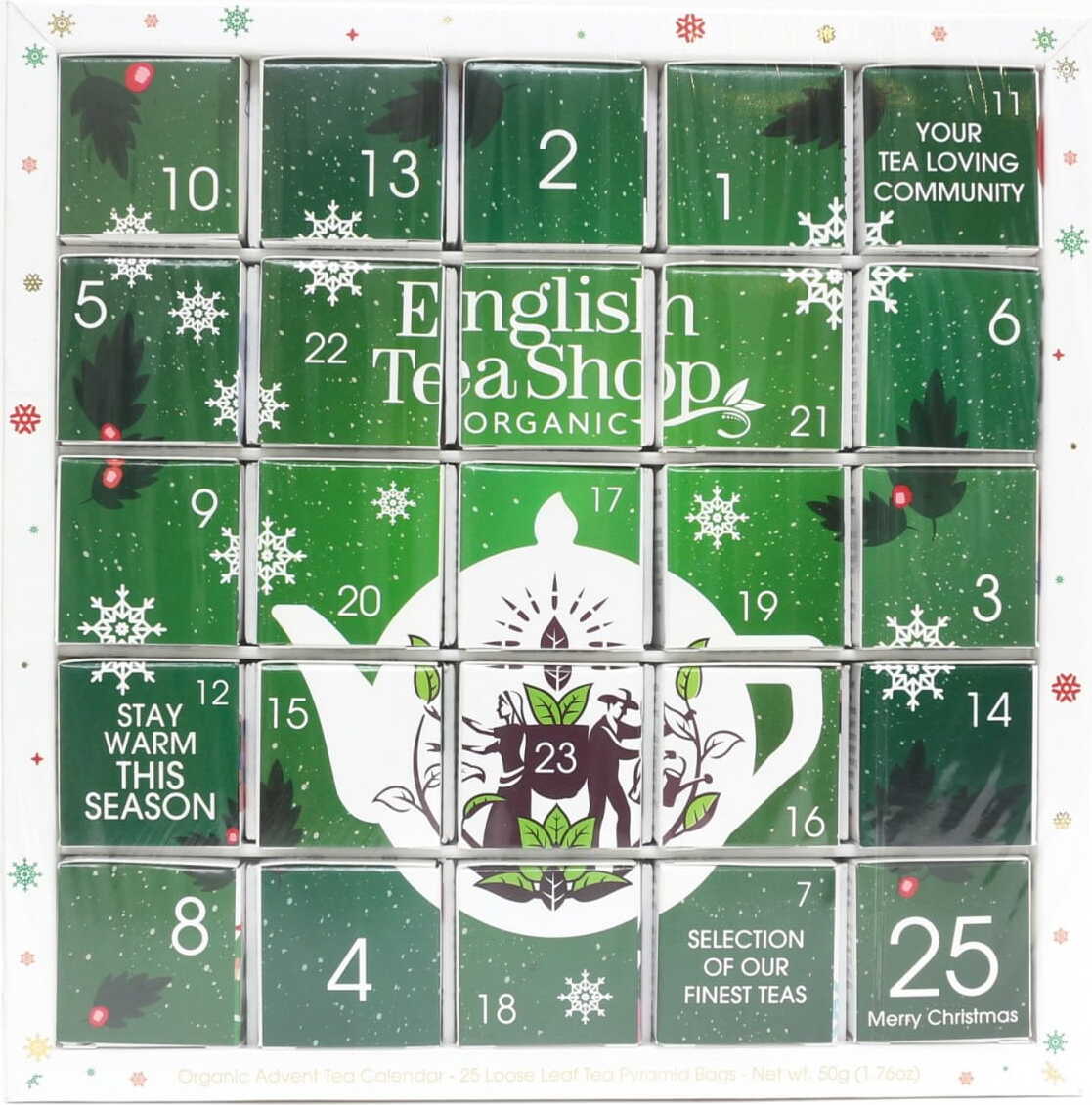 Teeset Adventskalender grün (25x2) 50g ENGLISH TEA SHOP