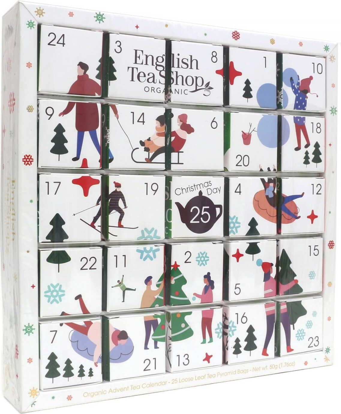 Weihnachtsteeset Adventskalender weiß (25x2) 50g ENGLISH TEA SHOP