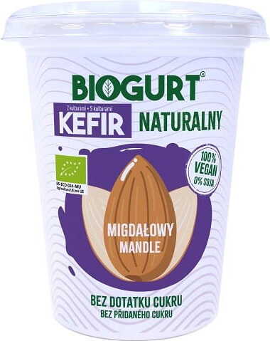 BIOGURT vegane fermentierte Mandel-Kefir-Alternative ohne Zucker BIO 400 g BIOGHURT