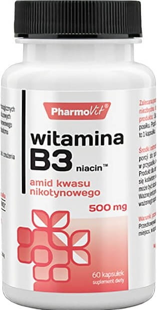 Vitamin B3 Niacin Niacin Nicotinsäureamid 500mg 60 Kapseln PHARMOVIT