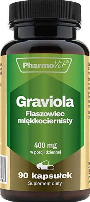 Graviola Sauerrahm Kapseln von PHARMOVIT, 90 Stück, 400 mg, naturbelassen, für Gesundheit und Wohlbefinden