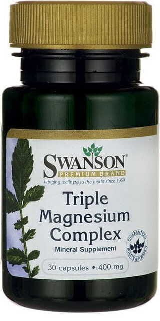 Magnesiumkomplex in drei Formen 400 mg dreifacher Magnesiumkomplex 30 Kapseln SWANSON