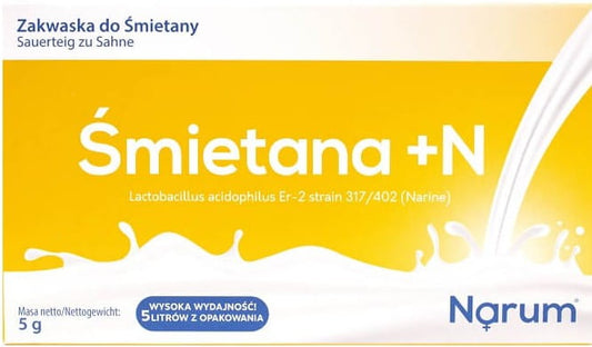 Sahne + n lebende Bakterienkulturen Probiotische Narine Sauerrahm 5 Beutel 5 g NARUM
