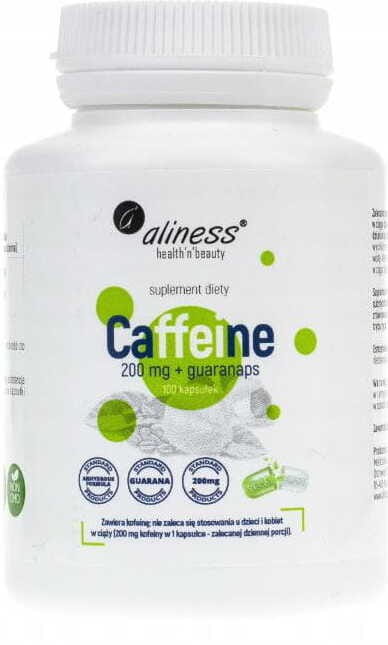 Koffein 200 mg + Guarana 40 mg Koffein + Guarana 100 Kapseln ALINESS