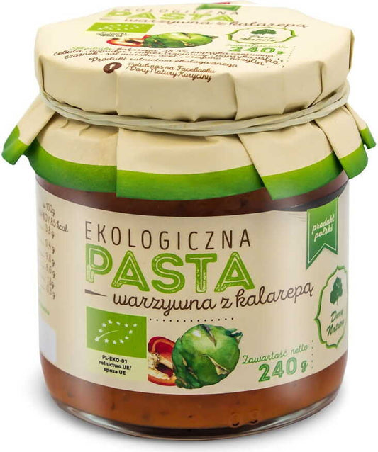 Bio-Gemüsepaste mit Kohlrabi von DARY NATURY, 180 g, cremige grüne Gemüsepaste in Glas.
