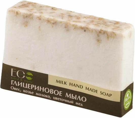 Glyzerinseife mit Milch und Honig von EO LABORATORIE, 130 g, cremige Textur, ideal für pflegende Hautpflege