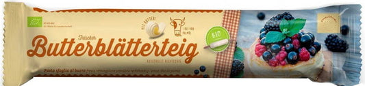 Bio Butterblätterteig von BIO PLANET, 275 g, mit butterigem, knusprigem Teig, ideal für Backrezepte, frisch und hochwertig.