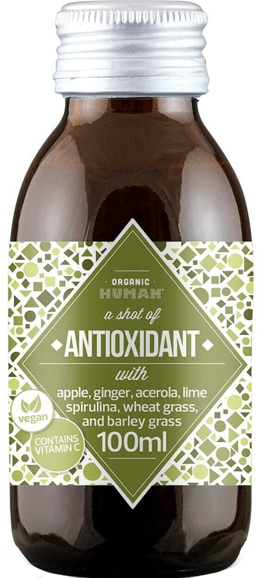 Bio Fruchtschnaps Apfel mit Spirulina, Grünkohl und Jungweizen, 100 ml, ORGANIC HUMAN, naturbelassene Zutaten